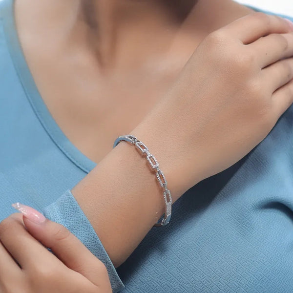 Silver Link Luxe Kada