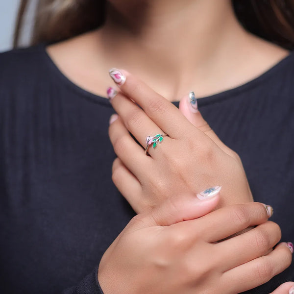 Silver Rosebud Garden Ring