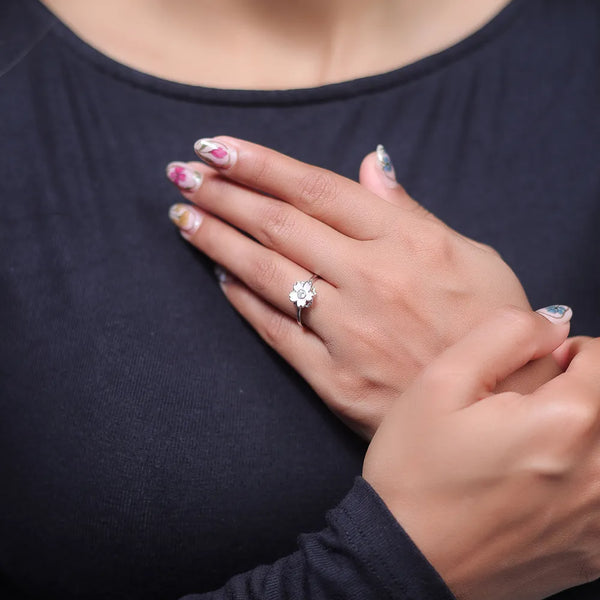 Silver Sakura Shine Ring