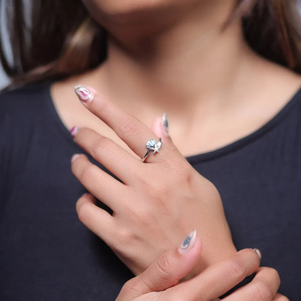 Silver Sea Breeze Charm Ring