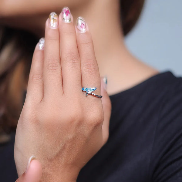 Silver  Mystic Feather Ring