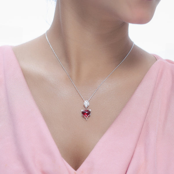 Silver Crimson Love Pendant