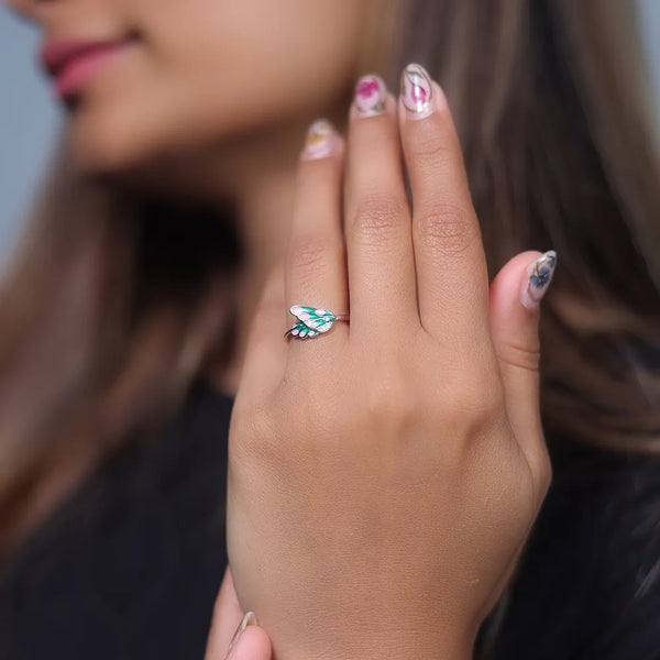 Silver Flutter Whisper Ring