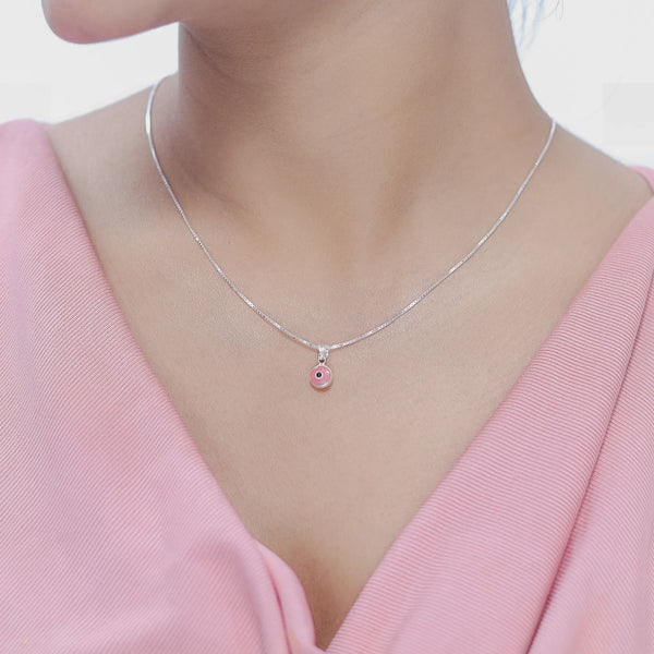 925 Silver Blush Nazar Charm Chain Pendant