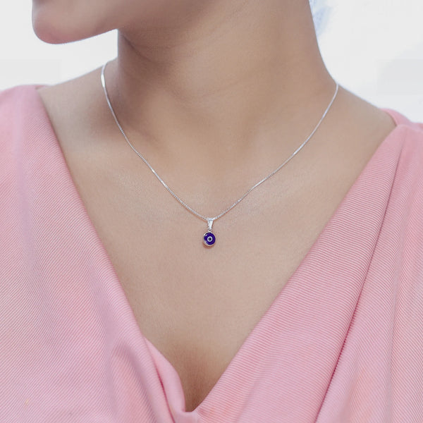 925 Silver Blue Nazar Protection Chain Pendant