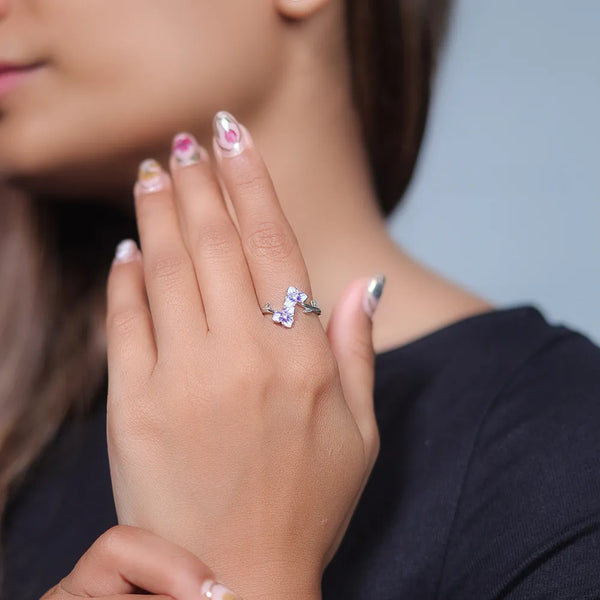 Silver Twin Bloom Ring