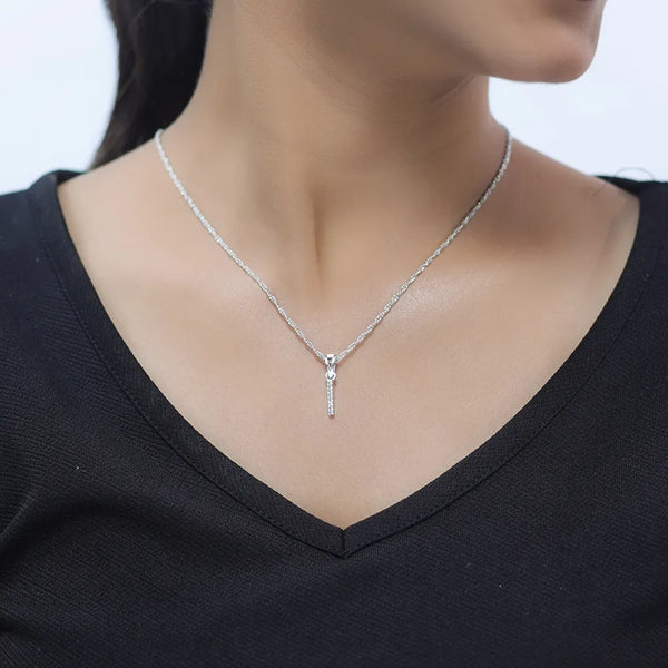 925 Silver "I" Initial Chain Pendant