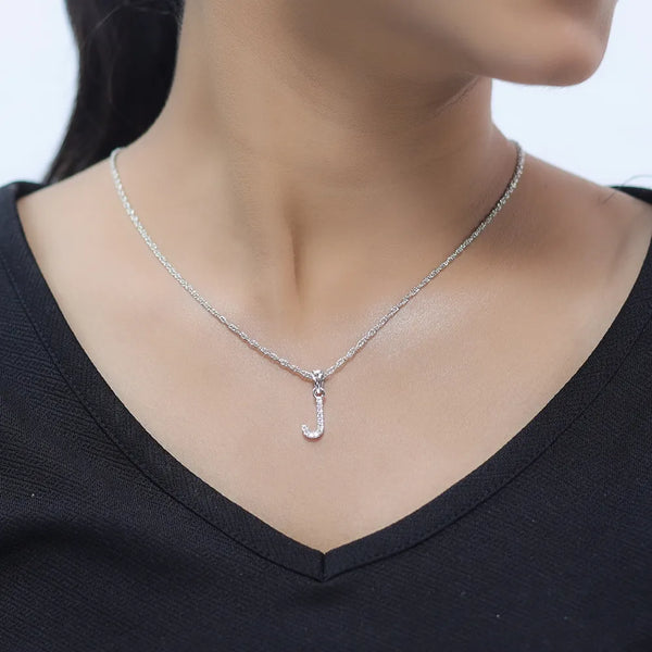 925 Silver "J" Initial Chain Pendant