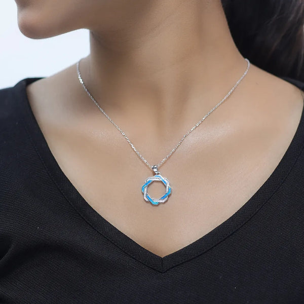 Silver Intertwined Halo Chain Pendant