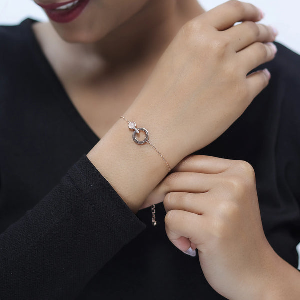 925 Silver Pearl Halo Bracelet