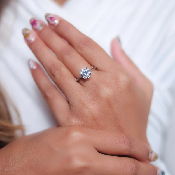 Silver Classic Solitaire Ring