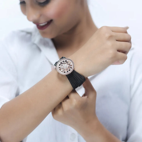 Silver  Rosette Radiance Cuff