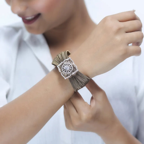 Silver Radiant Square Cuff