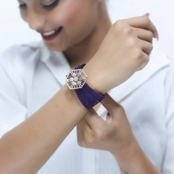 Silver Hexa Bloom Cuff