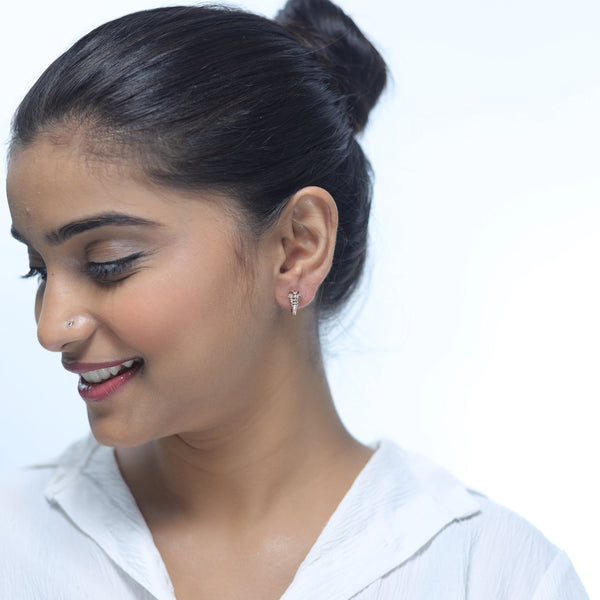 925 Sterling Rosegold Cobra Chic Hoops