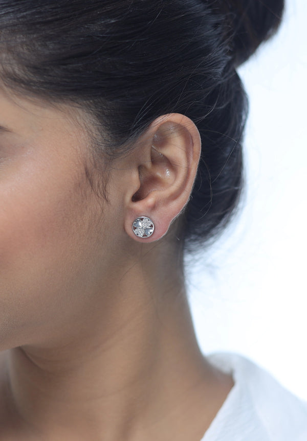 Silver Love Interlocking Heart Earrings