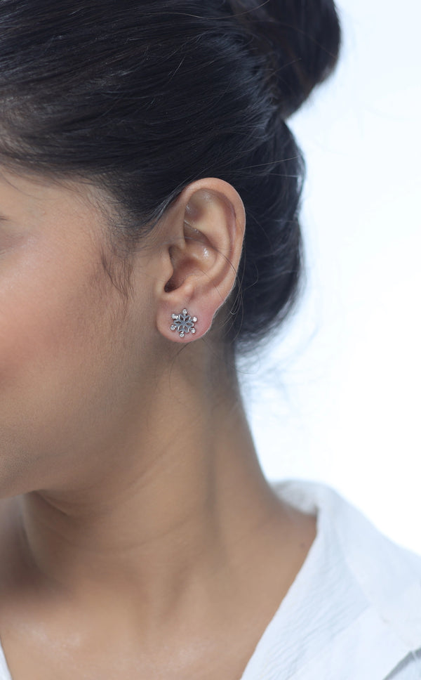 Silver Minimalist Snow Studs
