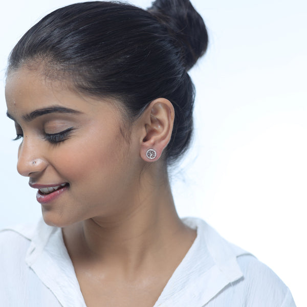 925 Sterling Silver Encircled Growth Studs for Women