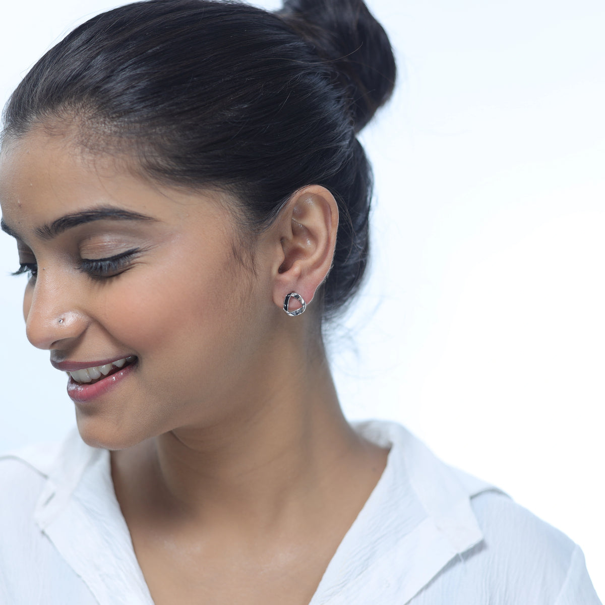 925 Silver Modern Loop Studs
