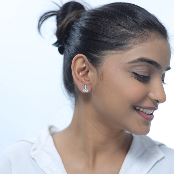 925 Silver Rectangular Radiance Earrings