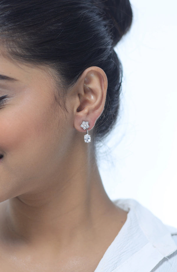 Silver Starlit Spark Earrings