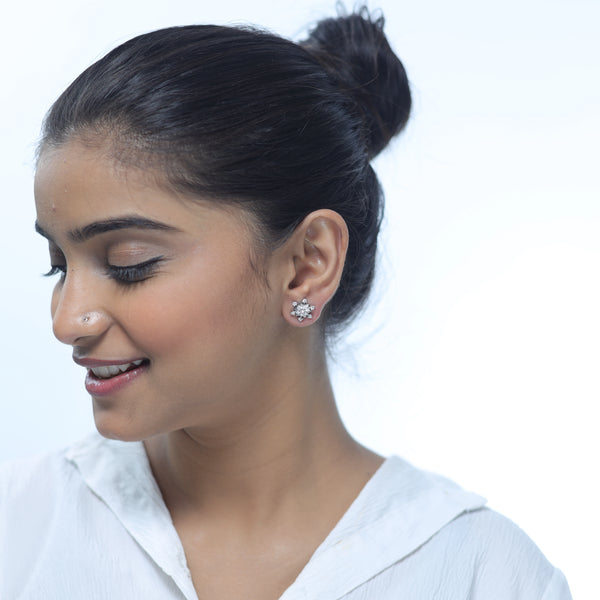 925 Sterling Silver Snowdrop Sparkle Studs for Women