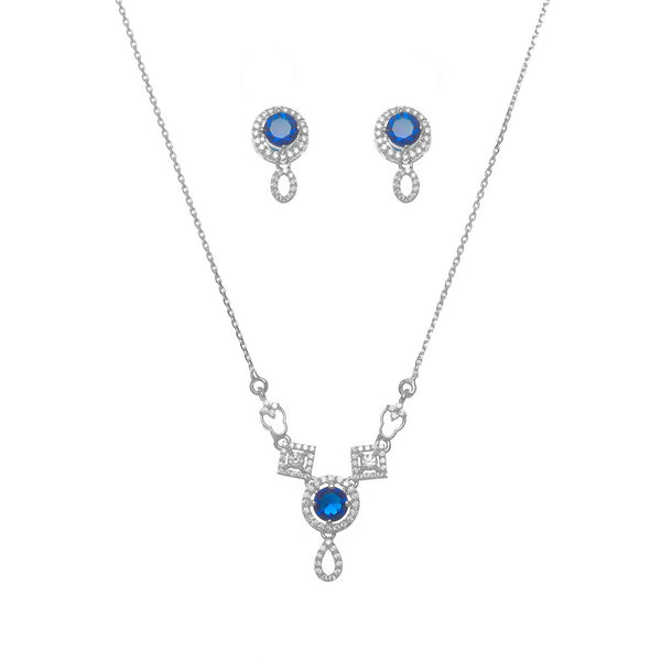 Silver Blue Haven Necklace set - tassyasilver.com
