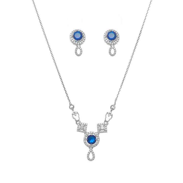 Silver Blue Haven Necklace set - tassyasilver.com