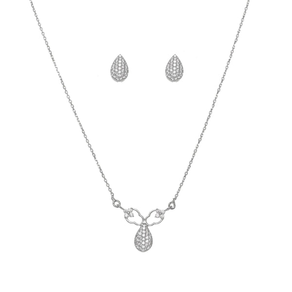 Silver Water-drop Necklace Set - tassyasilver.com
