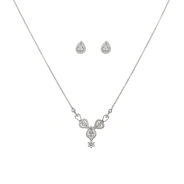 Silver Tear-drop Necklace Set - tassyasilver.com