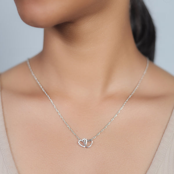 Silver Eternal Hearts Chain Pendant
