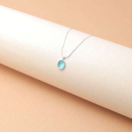Silver Ocean Mist Chain Pendant