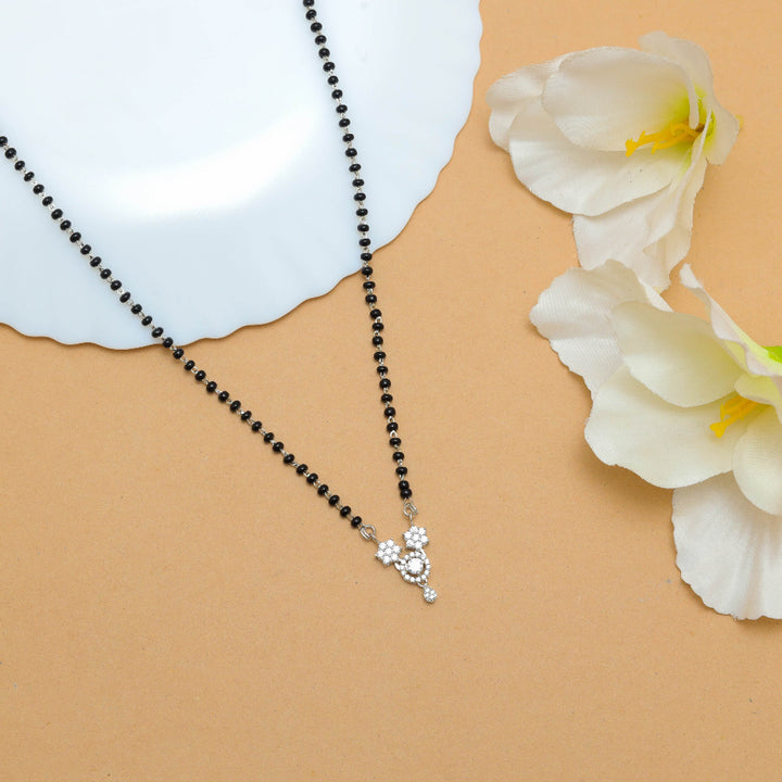 Silver Love's Blossom Mangalsutra - tassyasilver.com