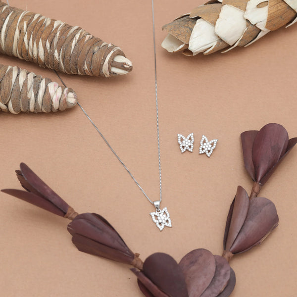 925 Silver Flutter Glow Butterfly Earring Set