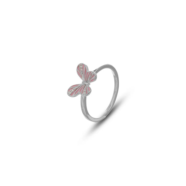 Silver Blush Flutter Butterfly Ring