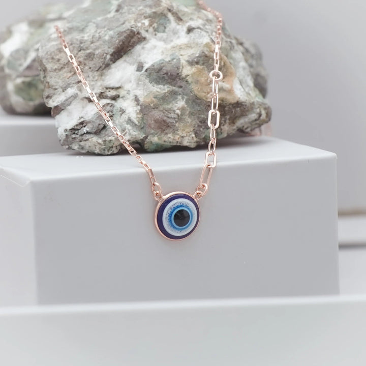 Tassya Blue Evil Eye Pendant – Protective 925 silver chain with blue evil eye charm, ideal for daily wear and good vibes.