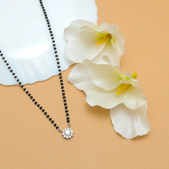 Silver Floral Bliss Mangalsutra - tassyasilver.com