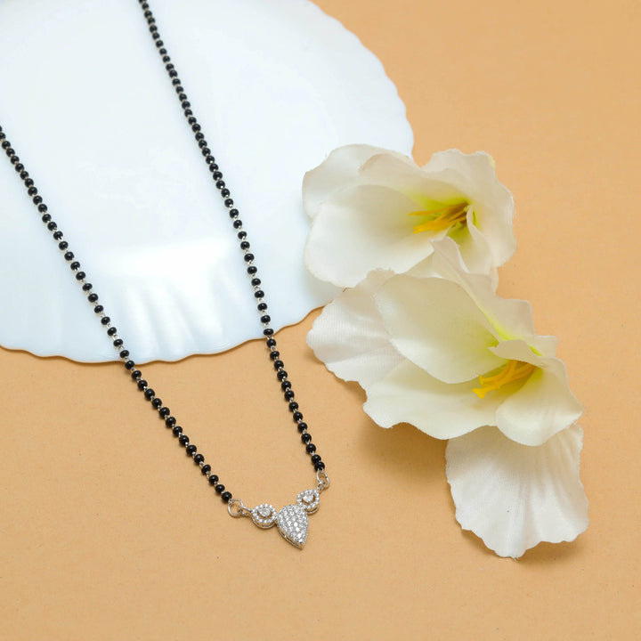 Silver Pear Shaped Mangalsutra - tassyasilver.com