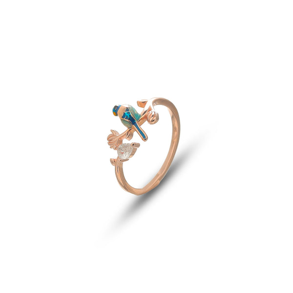 Rose Gold Bluebird Whisper Ring