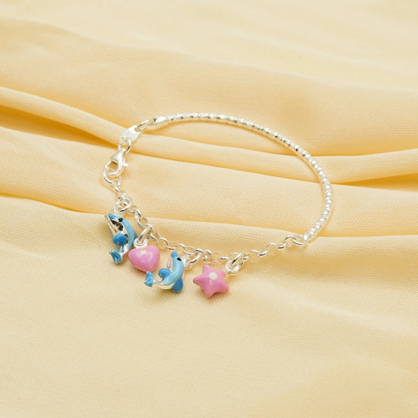 Silver Ocean Charm Baby Kada
