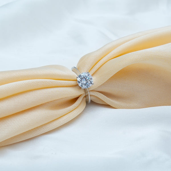 Silver Classic Solitaire Ring