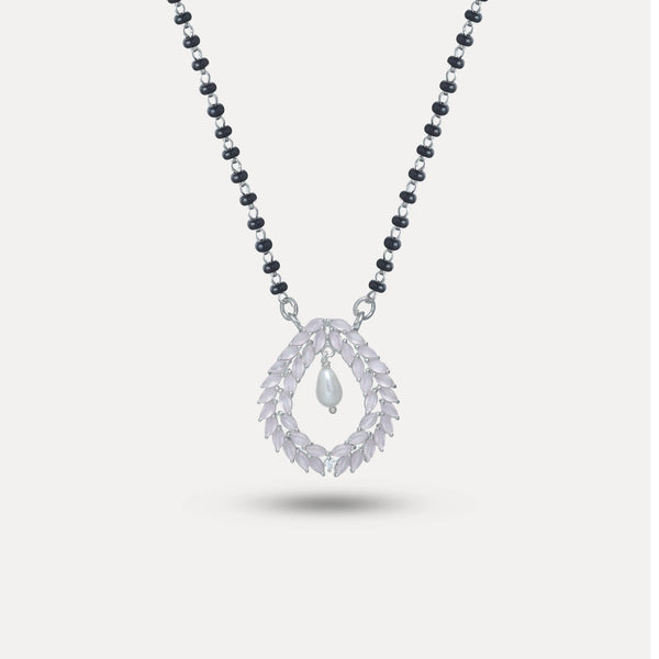 925 Silver Pearl Leaf Mangalsutra