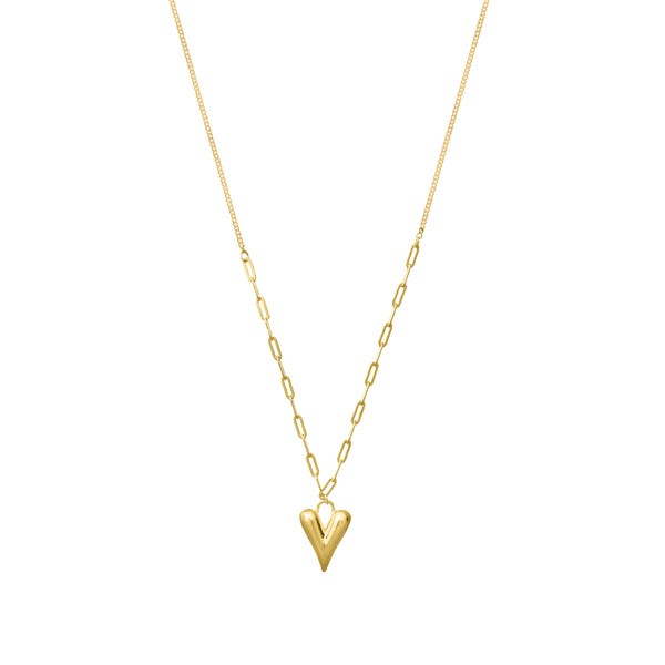 Golden Heart's Desire Chain Pendant