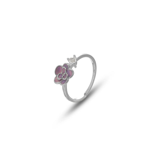 Silver Petal Whisper Ring