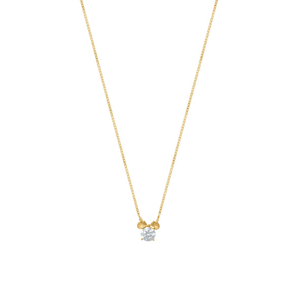 Gold Accent Solitaire Chain Pendant