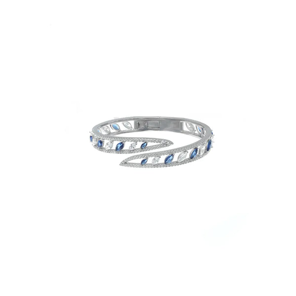 925 Silver Blue Spark Wrap Kada