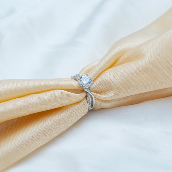 Silver Solitaire Grace Ring