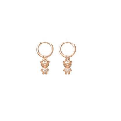 Rosegold Tiny Teddy Hoops