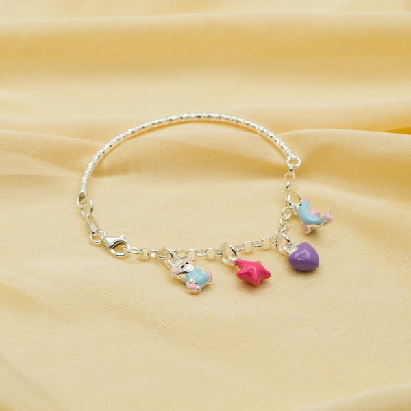 Silver Playful Charms Baby Kada