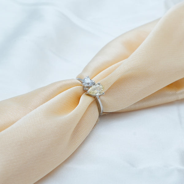 Silver Citrine Heart Ring